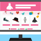 Ein Bildschirm, auf welchem ein Online-Shop abgebildet ist.