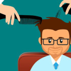 Mann beim Friseur