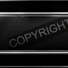 Schwarzer Hintergrund mit der Aufschrift Copyright.