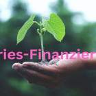Pflanze in einer Hand. Im Vordergrund Beschriftung: B-Series-Finanzierung