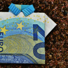 Euroschein gefaltet