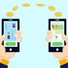 Ein Geldtransfer zwischen zwei Smartphones