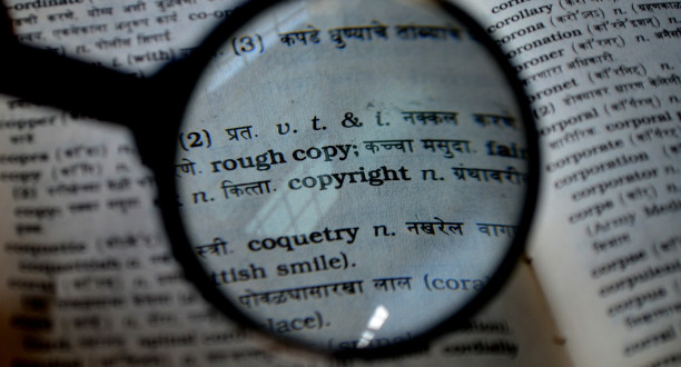 Lupe und Buchtext
