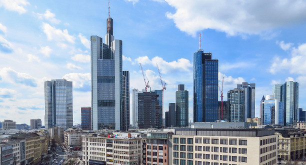 Blick auf die Skyline in Frankfurt