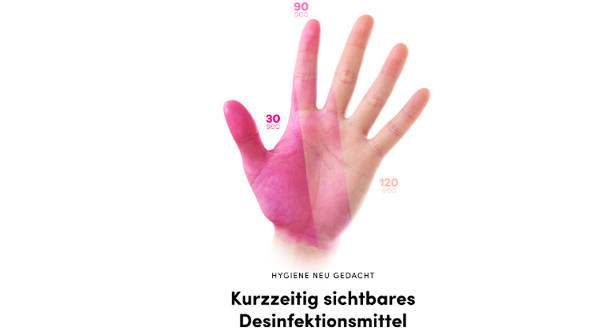 Eingefärbte pinke Hand.
