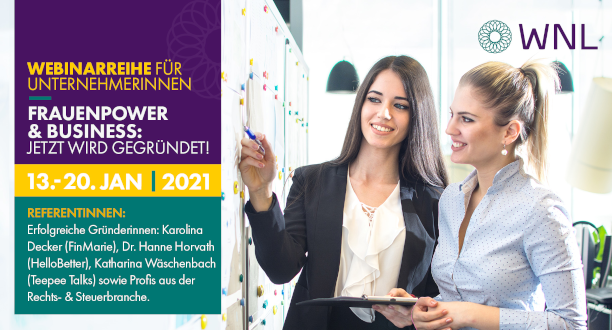 Gründerinnen-Webinarreihe der Women`s Networking Lounge