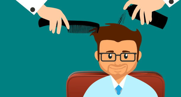 Mann beim Friseur