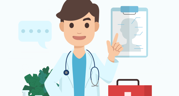 Arzt im Krankenhaus (Illustration)