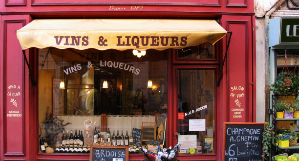 Französischer Laden für Wein