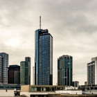 Skyline von Frankfurt mit Bankentürmen.