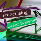 Zwei Pfeile mit den Begriffen Franchising und Lizenz-Systeme.