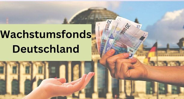 Bundestag Berlin im Hintergrund. Im Vordergrund zwei Hände. Eine mit mehreren Geldscheinen.