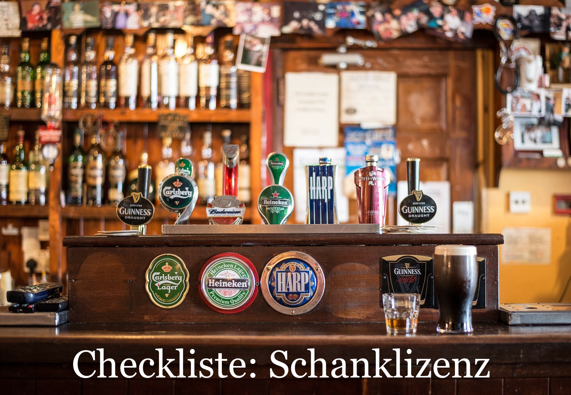 Eine Checkliste, wie man ein Schanklizenz erhält. 