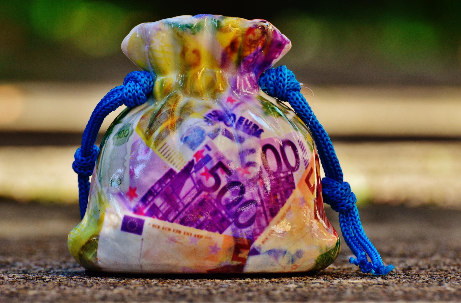 Venture Capital Plastik-Säckchen mit Geld