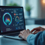 Laptop-Monitor mit moderner Software