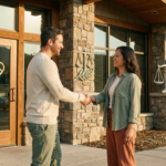 Handschlag zwischen Mann und Frau