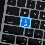 Tastatur mit blauer AI-Taste