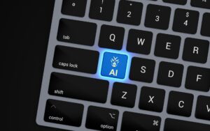 Tastatur mit blauer AI-Taste