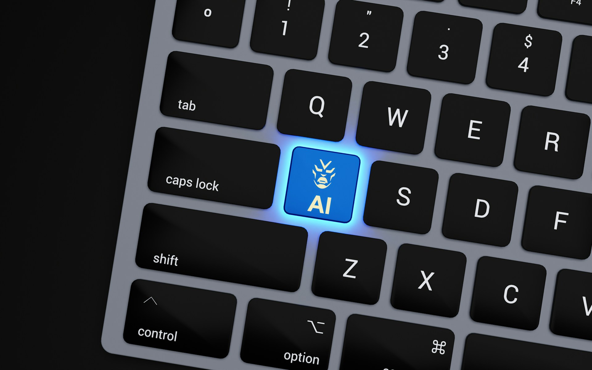 Tastatur mit blauer AI-Taste