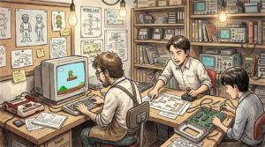 Team aus Spieleentwicklern experimentiert an frühem Plattformspiel auf Famicom-Hardware.